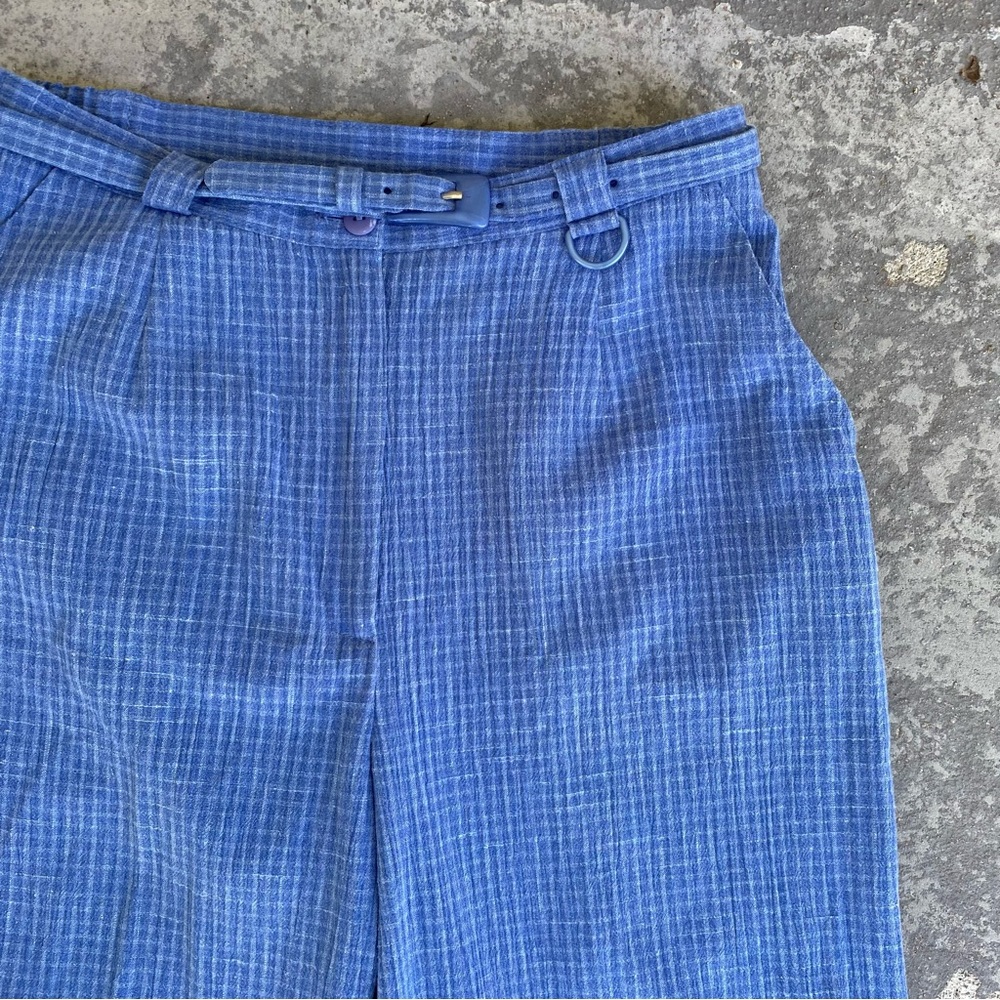 Vintage Lana Lee Petite Belted Plaid High Waisted Pants